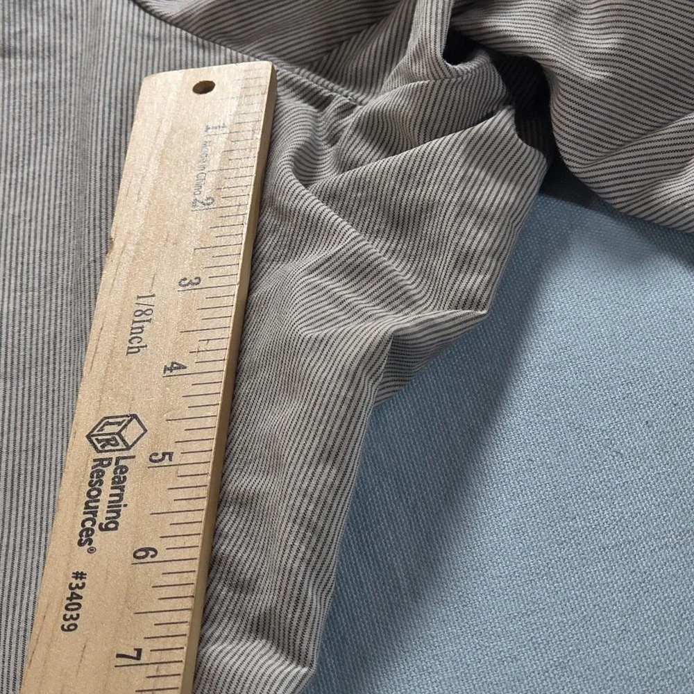 Banana Republic Mens 34x32 Mini Stripe Dress Pants Tan White Flat Front Trousers